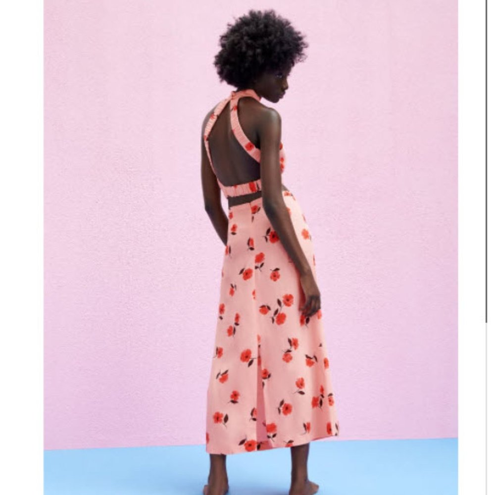 PRINTED LINEN BLEND SKIRT - Picture 4 of 12